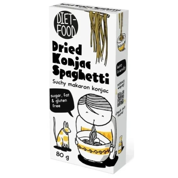 Diet Food, makaron suchy konjac, spaghetti, bezglutenowy, 80g