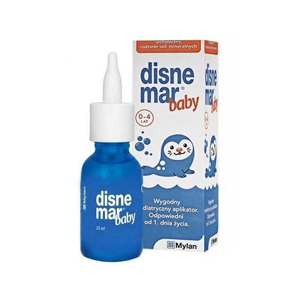 Disnemar baby, izotoniczny roztwór soli mineralnych, od 1 dnia życia, spray do nosa, 25ml