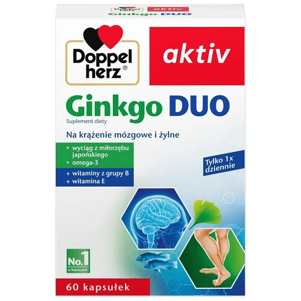 Doppelherz Aktiv, Ginkgo Duo, 60 kapsułek