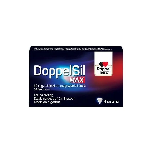 Doppelherz, DoppelSil Max 50mg, 4 tabletki do rozgryzania i żucia