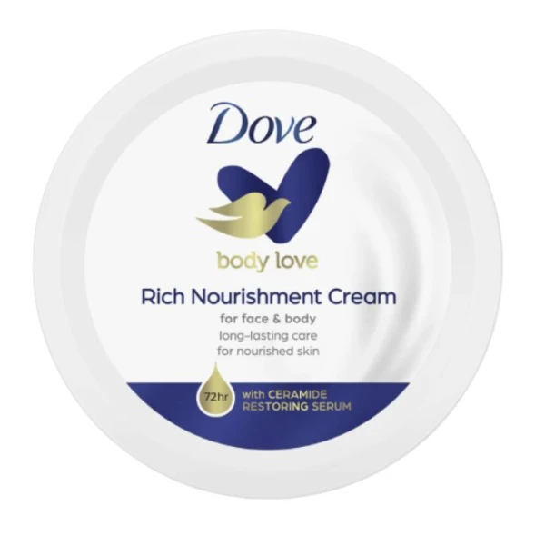 Dove, Body Love, bogaty krem nawilżający do twarzy, ciała i rąk, 75ml