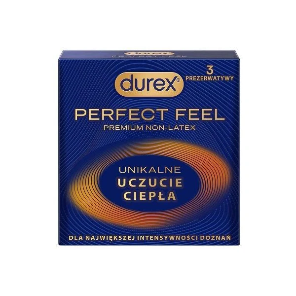 Durex, prezerwatywy bezlateksowe Perfect Feel, 3 sztuki