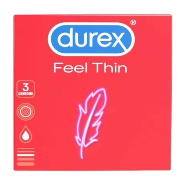 Durex, prezerwatywy lateksowe Feel Thin, 3 sztuki