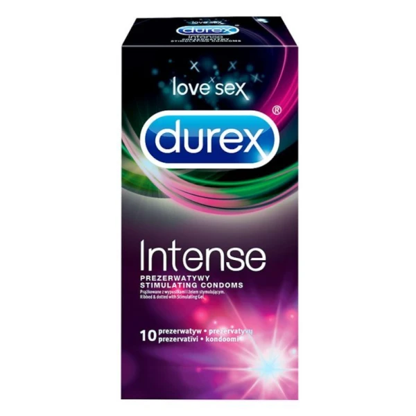Durex, prezerwatywy lateksowe Intense Orgasmic, 10 sztuk