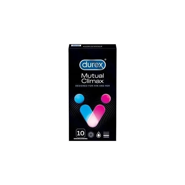 Durex, prezerwatywy lateksowe Mutual Climax, z lubrykantem, 10 sztuk