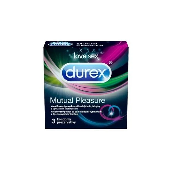 Durex, prezerwatywy lateksowe Mutual Pleasure, z lubrykantem, 3 sztuki