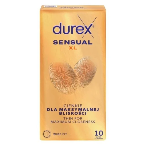 Durex, prezerwatywy lateksowe Sensual XL, 10 sztuk