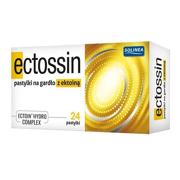 Ectossin, pastylki na gardło z ektoiną, 24 pastylki do ssania