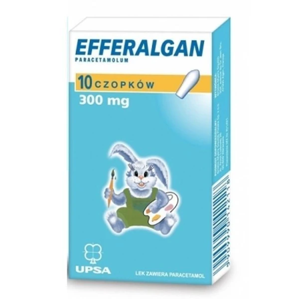 [DATA - 2026-10-31] Efferalgan 300mg, czopki doodbytnicze, dla dzieci po 3 roku życia, 10 sztuk