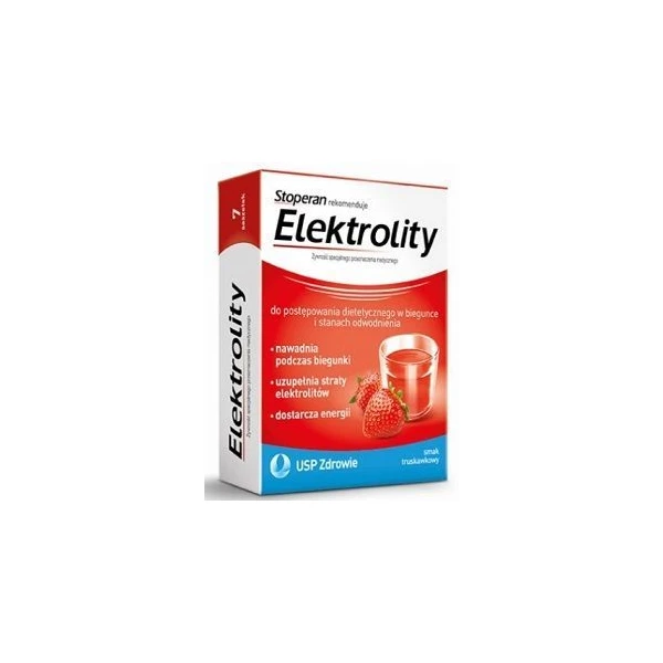 Elektrolity, proszek, smak truskawkowy, 7 saszetek