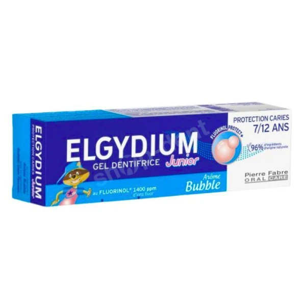 Elgydium Junior, Fluorinol Protect+, pasta do zębów, dla dzieci w wieku 7-12 lat, smak Bubble, 50ml