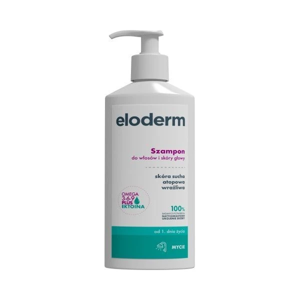 Eloderm, szampon do skóry suchej, atopowej i wrażliwej, dla dorosłych i dzieci od 1 dnia życia, 300ml