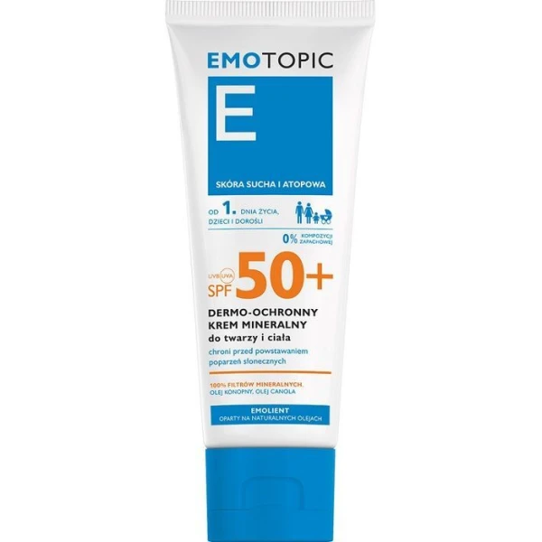 Emotopic, dermo-ochronny krem mineralny do twarzy i ciała SPF50+, od 1 dnia życia, 75ml