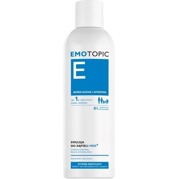 Emotopic, emulsja do kąpieli med+, skóra sucha i atopowa, od 1 dnia życia, 400ml