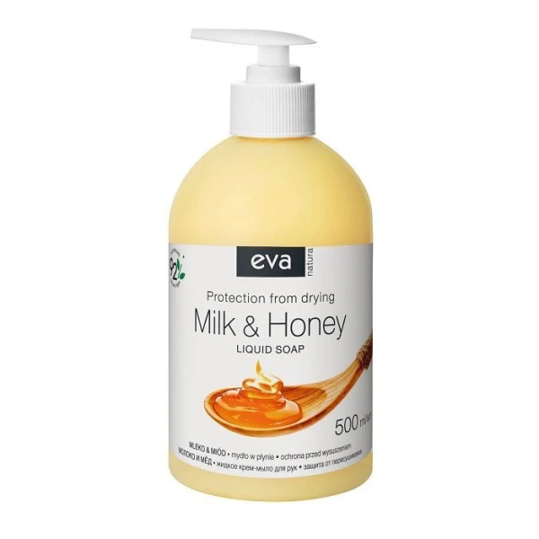 Eva Natura, mydło w płynie miód i mleko, 500ml