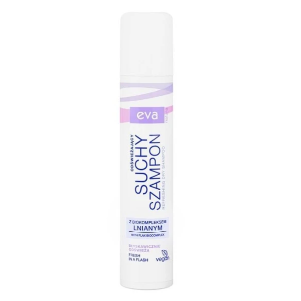 Eva Natura, odświeżający suchy szampon do włosów, z biokompleksem lnianym, 200ml
