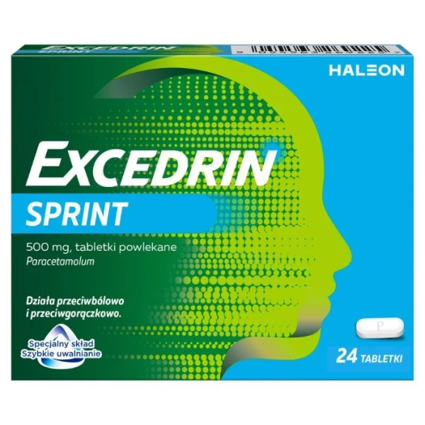 Excedrin Sprint 500mg, 24 tabletki