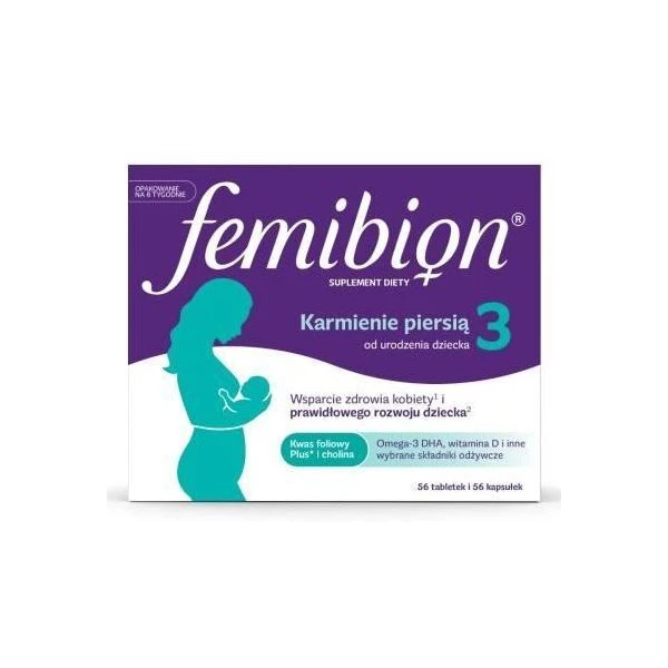 Femibion 3, Karmienie piersią, 56 tabletek i 56 kapsułek