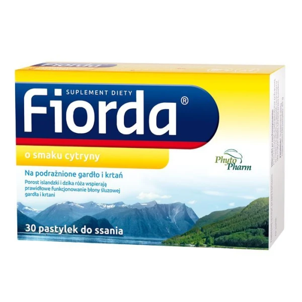 Fiorda, smak cytrynowy, 30 pastylek do ssania