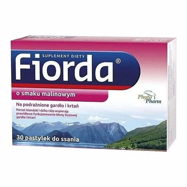 Fiorda, smak malinowy, 30 pastylek do ssania