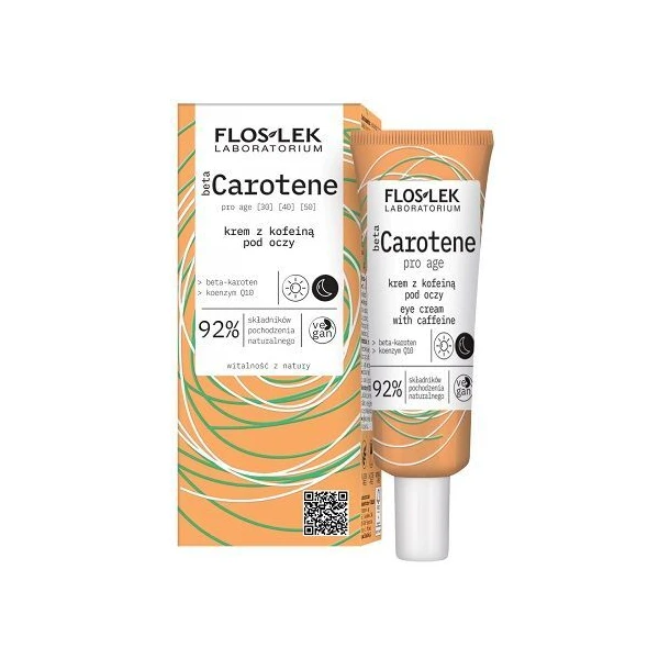 Flos-Lek Laboratorium, Beta Carotene Pro Age, krem z kofeiną pod oczy, 30ml