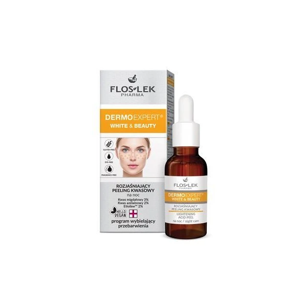 [DATA - 2027-01-31] Flos-Lek Pharma, Dermoexpert, White & Beauty, rozjaśniający peeling kwasowy na noc, 30ml