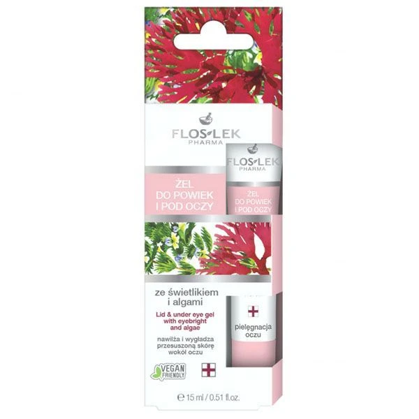 Flos-Lek Pharma, żel do powiek i pod oczy ze świetlikiem i algami, 15ml
