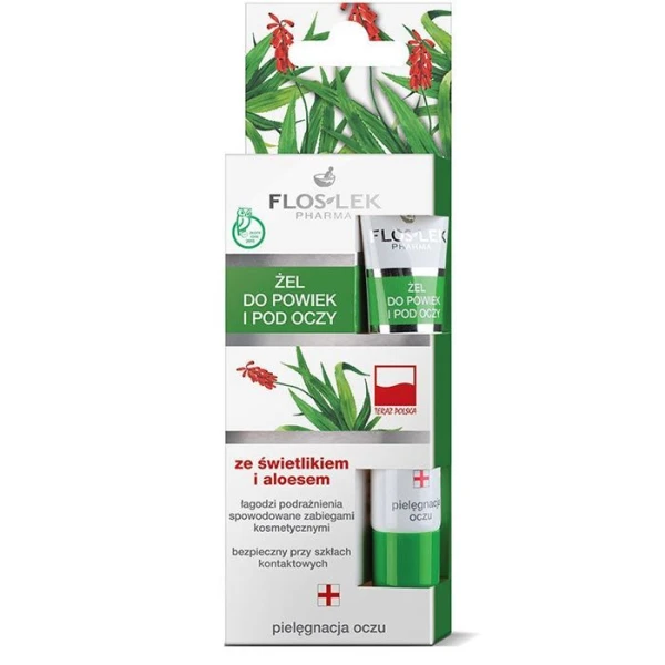 Flos-Lek Pharma, żel ze świetlikiem i aloesem do powiek i pod oczy, 15ml
