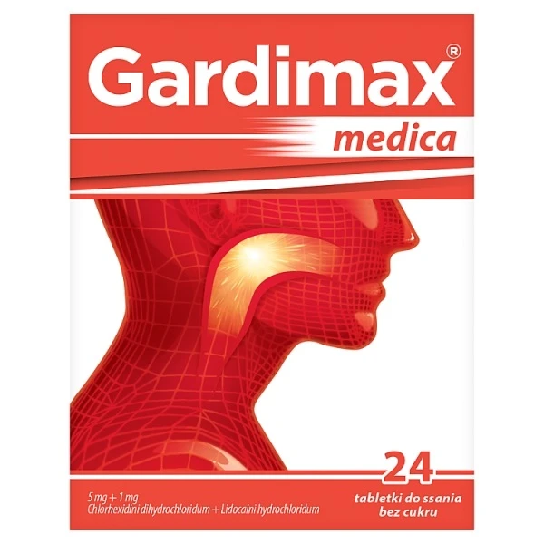 Gardimax medica (5mg+1mg), bez cukru, 24 tabletki do ssania