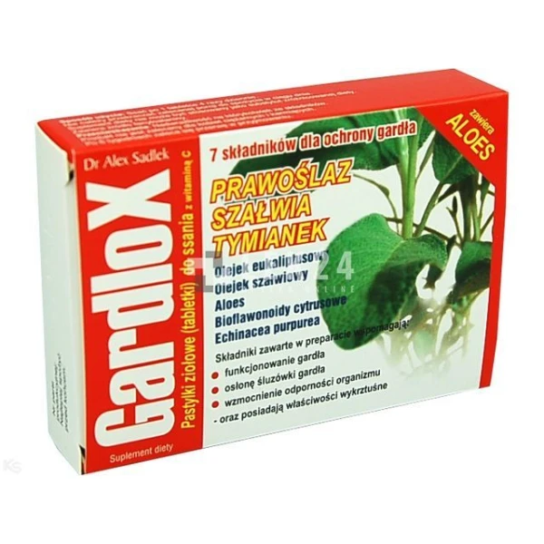 [DATA - 2026-11-30] Gardlox, witamina C i aloes, 16 pastylek do ssania