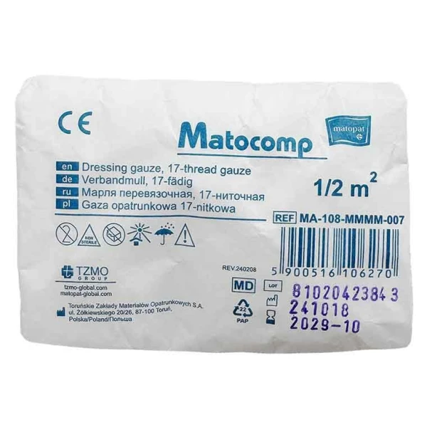 Gaza bawełniana Matocomp, niejałowa, 17-nitkowa, 1/2m2, 1 sztuka
