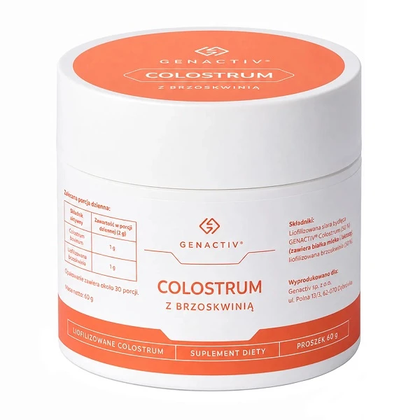 Genactiv Colostrum z brzoskwinią, proszek, 60g