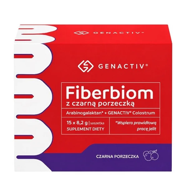 Genactiv Fiberbiom z czarną porzeczką, proszek, 15 saszetek