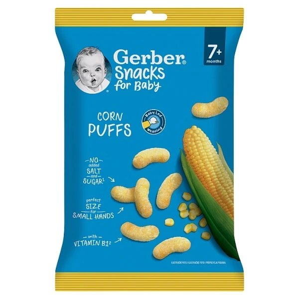 Gerber, chrupeczki kukurydziane, po 7 miesiącu, 28g