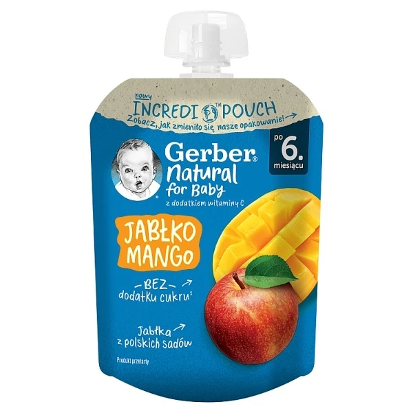 [DATA - 2026-12-30] Gerber, deserek w tubce, jabłko z mango, po 6 miesiącu, 80g