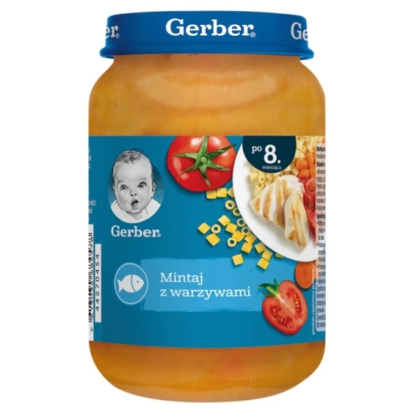 Gerber, mintaj z warzywami, po 8 miesiącu, 190g