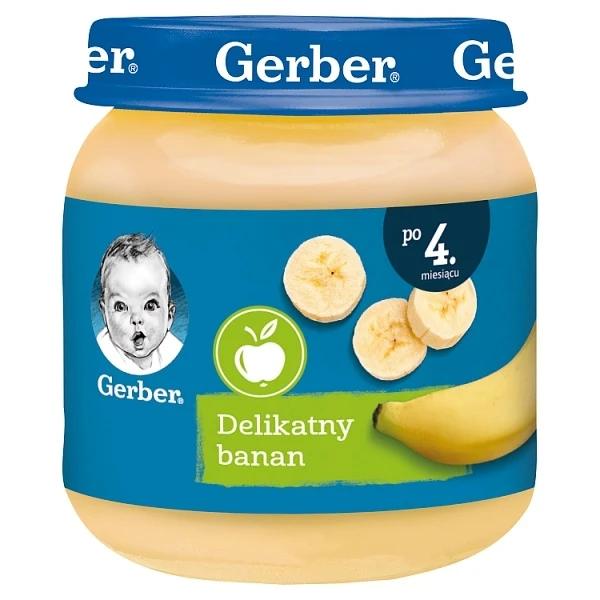Gerber, delikatny banan, po 4 miesiącu, 125g