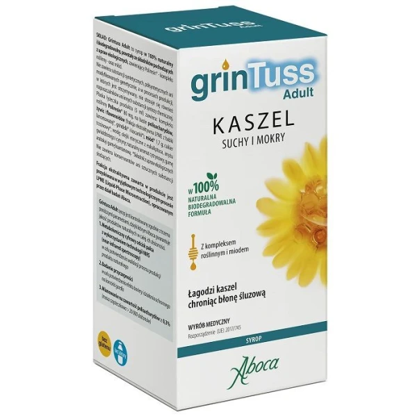 GrinTuss Adult, kaszel suchy i mokry, syrop, 128g