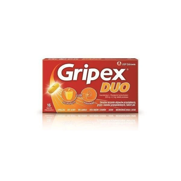 Gripex Duo (500mg+6,1mg), 16 tabletek