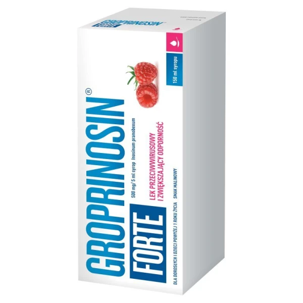 Groprinosin Forte 100mg/ml, syrop, smak malinowy, po 1 roku życia, 150ml