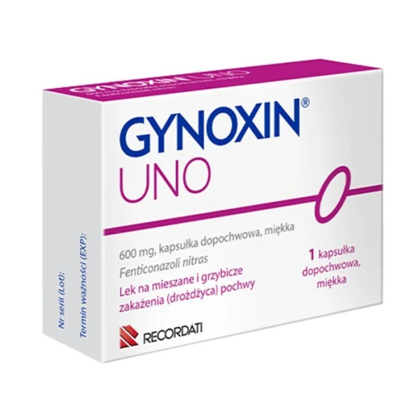 Gynoxin Uno 600mg, 1 kapsułka dopochwowa