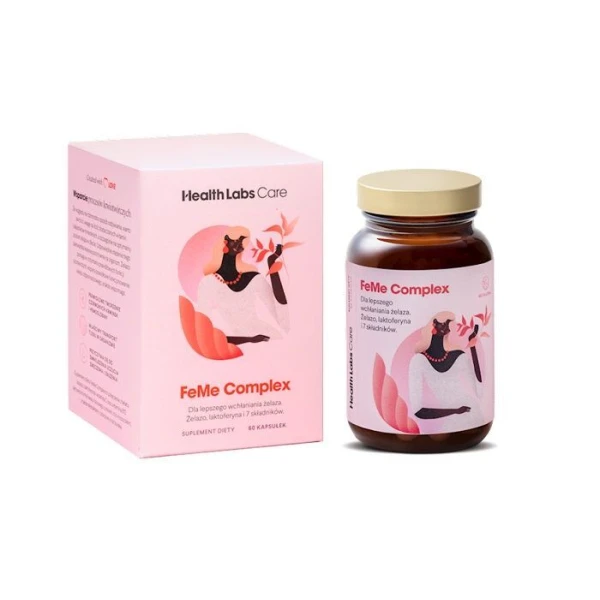 Health Labs Care, FeMe Complex, żelazo, laktoferyna i 7 składników, 60 kapsułek