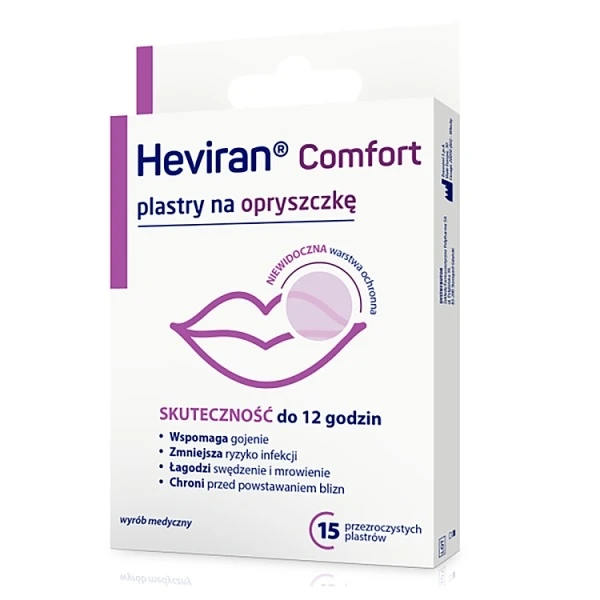 Heviran Comfort , plastry na opryszczkę, 15 sztuk