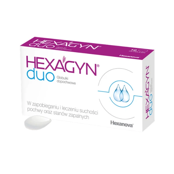 Hexagyn Duo, globulki dopochwowe, 10 sztuk