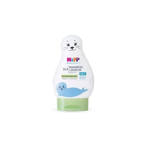 Hipp Babysanft Sensitive, żel-foczka do mycia ciała i włosów, od urodzenia, 200ml