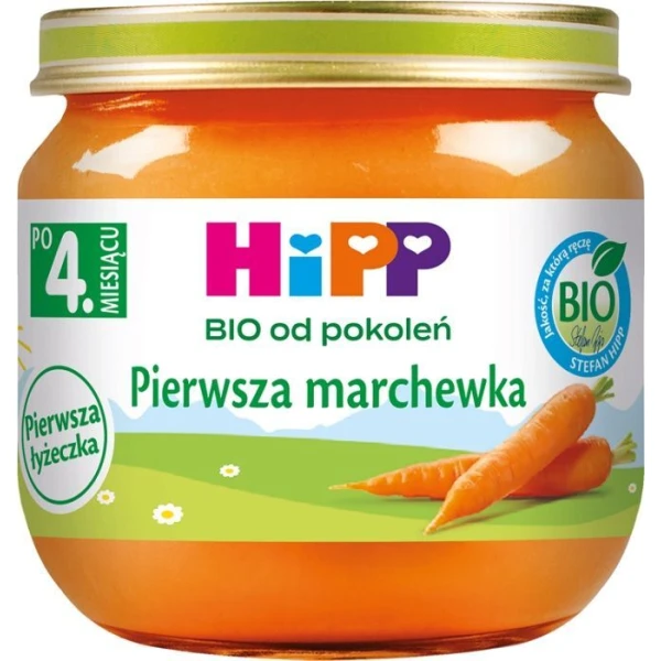 Hipp, Pierwsza łyżeczka, pierwsza marchewka, Bio, po 4 miesiącu, 80g