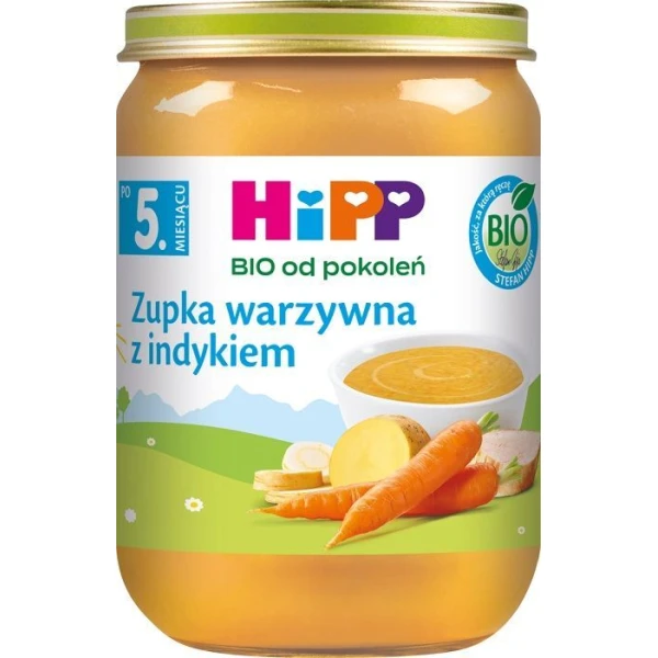 Hipp, zupka warzywna z indykiem, Bio, po 5 miesiącu, 190g