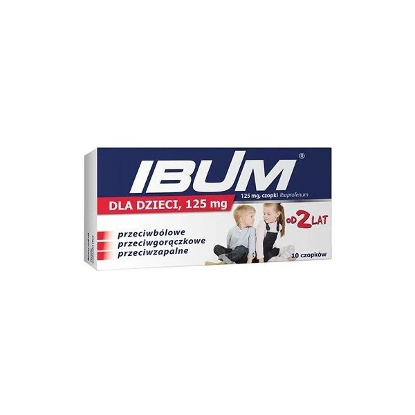 Ibum dla dzieci 125mg, czopki doodbytnicze, 10 sztuk