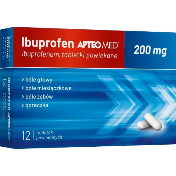 Ibuprofen 200mg, Apteo Med, 12 tabletek