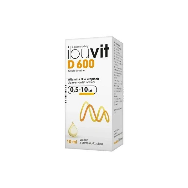 Ibuvit D 600, dla dzieci i niemowląt, krople doustne, 10ml